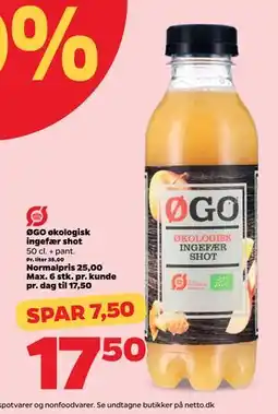 Netto ØGO økologisk ingefær shot, DKK 17.5 tilbud