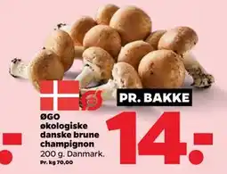 Netto ØGO økologiske danske brune champignon, DKK 14 tilbud