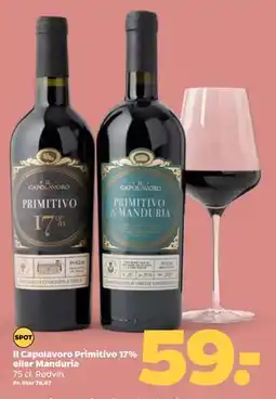 Netto Il Capolavoro Primitivo 17% eller Manduria, DKK 59 tilbud