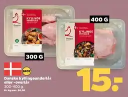Netto Danske kyllingeunderlår eller -overlår, DKK 15 tilbud
