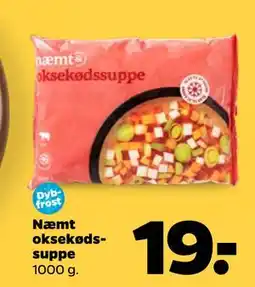 Netto Næmt oksekødssuppe, DKK 19 tilbud