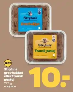 Netto Stryhns grovhakket eller fransk postej, DKK 10 tilbud