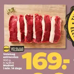 Netto Velsmag entrecotes, DKK 169 tilbud