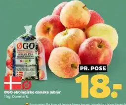 Netto ØGO økologiske danske æbler, DKK 18 tilbud