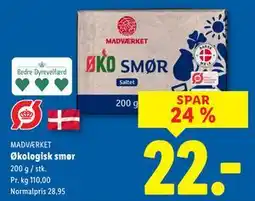 Lidl Økologisk smør, DKK 22 tilbud