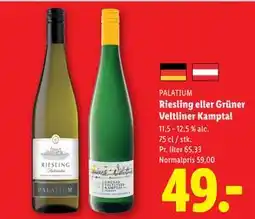 Lidl Riesling eller Grüner Veltliner Kamptal, DKK 49 tilbud