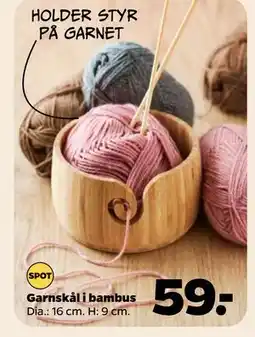 Netto Garnskål i bambus, DKK 59 tilbud