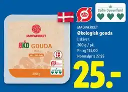 Lidl Økologisk gouda, DKK 25 tilbud