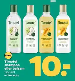 Netto Timotei shampoo eller balsam, DKK 10 tilbud
