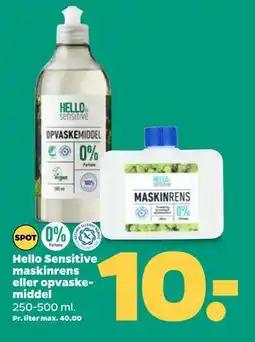 Netto Hello Sensitive maskinrens eller opvaskemiddel, DKK 10 tilbud