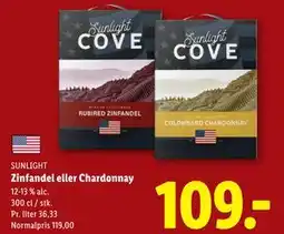 Lidl Zinfandel eller Chardonnay, DKK 109 tilbud