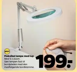 Netto Fleksibel lampe med lup, DKK 199 tilbud