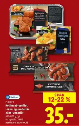 Lidl Kyllingebrystfilet, -over- og -underlår eller -underlår, DKK 35 tilbud