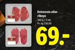 Lidl Entrecote eller ribeye, DKK 69 tilbud
