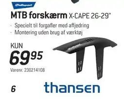 Thansen MTB forskærm, DKK 69.95 tilbud