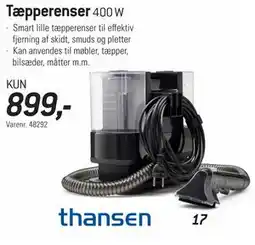Thansen Tæpperenser, DKK 899 tilbud