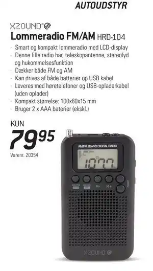 Thansen Lommeradio FM/AM, DKK 79.95 tilbud
