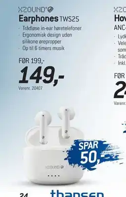 Thansen Earphones, DKK 149 tilbud
