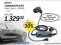 Thansen Ladekabel til el-bil, DKK 1329.3 tilbud