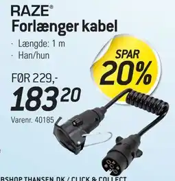 Thansen Forlænger kabel, DKK 183.2 tilbud