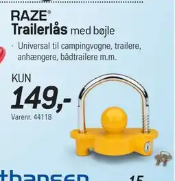 Thansen Trailerlås, DKK 149 tilbud
