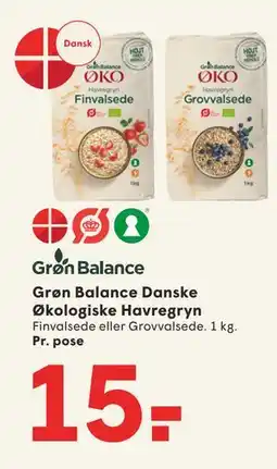 SPAR Grøn Balance Danske Økologiske Havregryn, DKK 15 tilbud