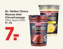 SPAR Dr. Oetker Choco Mousse eller Citron fromage, DKK 7 tilbud