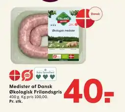 SPAR Medister af Dansk Økologisk Frilandsgris, DKK 40 tilbud