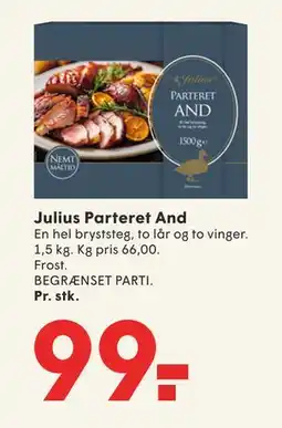 SPAR Julius Parteret And, DKK 99 tilbud