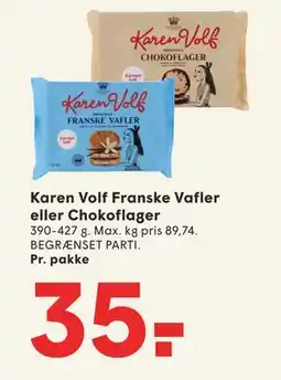 SPAR Karen Volf Franske Vafler eller Chokoflager, DKK 35 tilbud