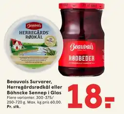SPAR Beauvais Survarer, Herregårdsrødkål eller Bähncke Sennep i Glas, DKK 18 tilbud