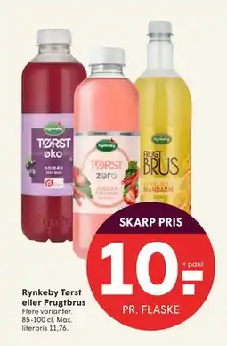 SPAR Rynkeby Tørst eller Frugtbrus, DKK 10 tilbud