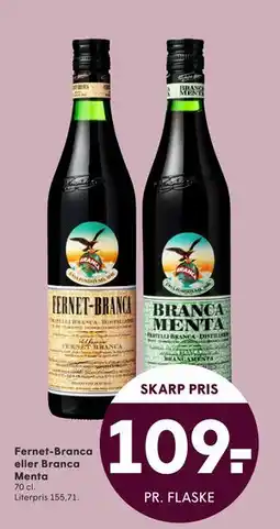 SPAR Fernet-Branca eller Branca Menta, DKK 109 tilbud