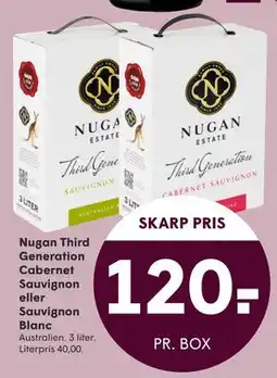 SPAR Nugan Third Generation Cabernet Sauvignon eller Sauvignon Blanc, DKK 120 tilbud