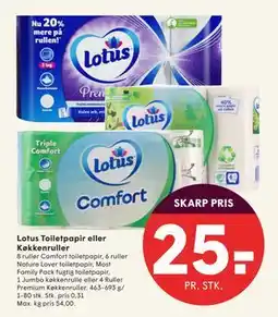 SPAR Lotus Toiletpapir eller Køkkenruller, DKK 25 tilbud