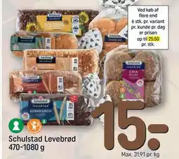 REMA 1000 Schulstad Levebrød 470-1080 g, DKK 15 tilbud