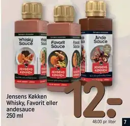 REMA 1000 Jensens Køkken Whisky, Favorit eller andesauce 250 ml, DKK 12 tilbud