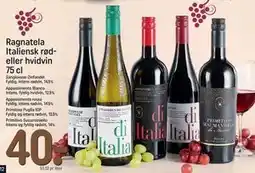 REMA 1000 Ragnatela Italiensk rød- eller hvidvin 75 cl, DKK 40 tilbud