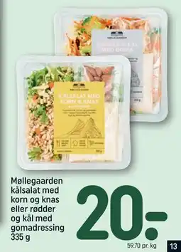 REMA 1000 Møllegaarden kålsalat med korn og knas eller rødder og kål med gomadressing 335 g, DKK 20 tilbud