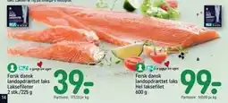 REMA 1000 Fersk dansk landopdrættet laks Hel laksefilet 600 g, DKK 99 tilbud