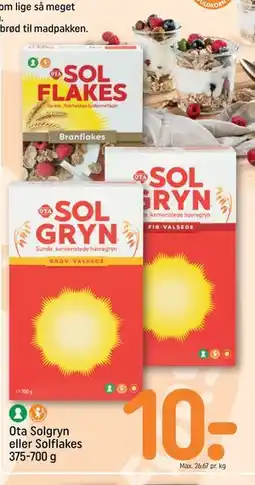 REMA 1000 Ota Solgryn eller Solflakes 375-700 g, DKK 10 tilbud