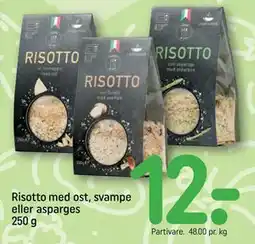 REMA 1000 Risotto med ost, svampe eller asparges 250 g, DKK 12 tilbud