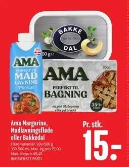 Min Købmand Ama Margarine, Madlavningsfløde eller Bakkedal, DKK 15 tilbud