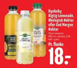 Min Købmand Rynkeby Rigtig Lemonade, Økologisk Nektar eller God Morgen Nektar, DKK 18 tilbud
