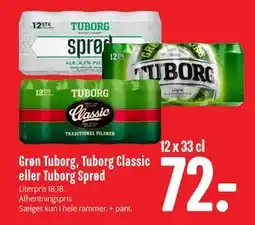 Min Købmand Grøn Tuborg, Tuborg Classic eller Tuborg Sprød, DKK 72 tilbud