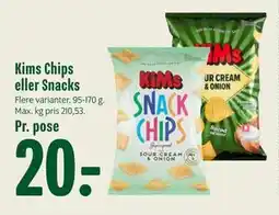 Min Købmand Kims Chips eller Snacks, DKK 20 tilbud