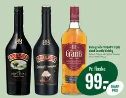 Min Købmand Baileys eller Grant’s Triple Wood Scotch Whisky, DKK 99 tilbud