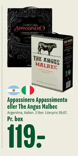 Min Købmand Appassinero Appassimento eller The Angus Malbec, DKK 119 tilbud