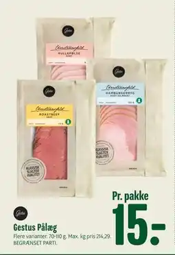 Min Købmand Gestus Pålæg, DKK 15 tilbud