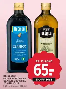 MENY DE CECCO ØKOLOGISK ELLER CLASSICO EKSTRA JOMFRUOLIE, DKK 65 tilbud